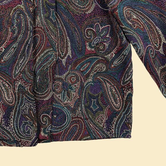 70s/80s abstract 6P blouse by Nicole Blake Petites, vintage psychedelic top - Picture 10 of 10